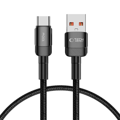 Καλώδιο δεδομένων και φόρτισης USB-A σε USB-C Tech-Protect Ultraboost EVO, 100W, 0,25m, μαύρο 