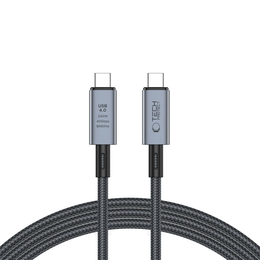 Καλώδιο δεδομένων και φόρτισης USB-C - USB-C Tech-Protect Ultraboost Max, 240W, 2m, γκρι 