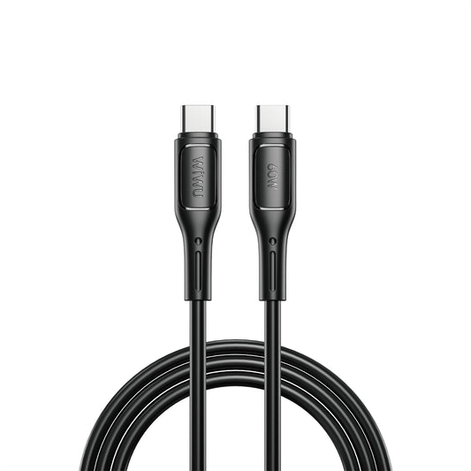 Καλώδιο δεδομένων και φόρτισης USB-C - USB-C WiWu Wi-C043E Starlink, 60W, 1m, Μαύρο