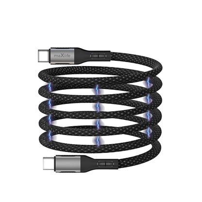 Καλώδιο Δεδομένων και Φόρτισης USB-C - USB-C MaXlife MXUC-11 Μαγνητικό, 100W, 1m, Μαύρο