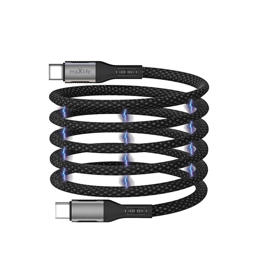 Καλώδιο Δεδομένων και Φόρτισης USB-C - USB-C MaXlife MXUC-11 Μαγνητικό, 100W, 1m, Μαύρο