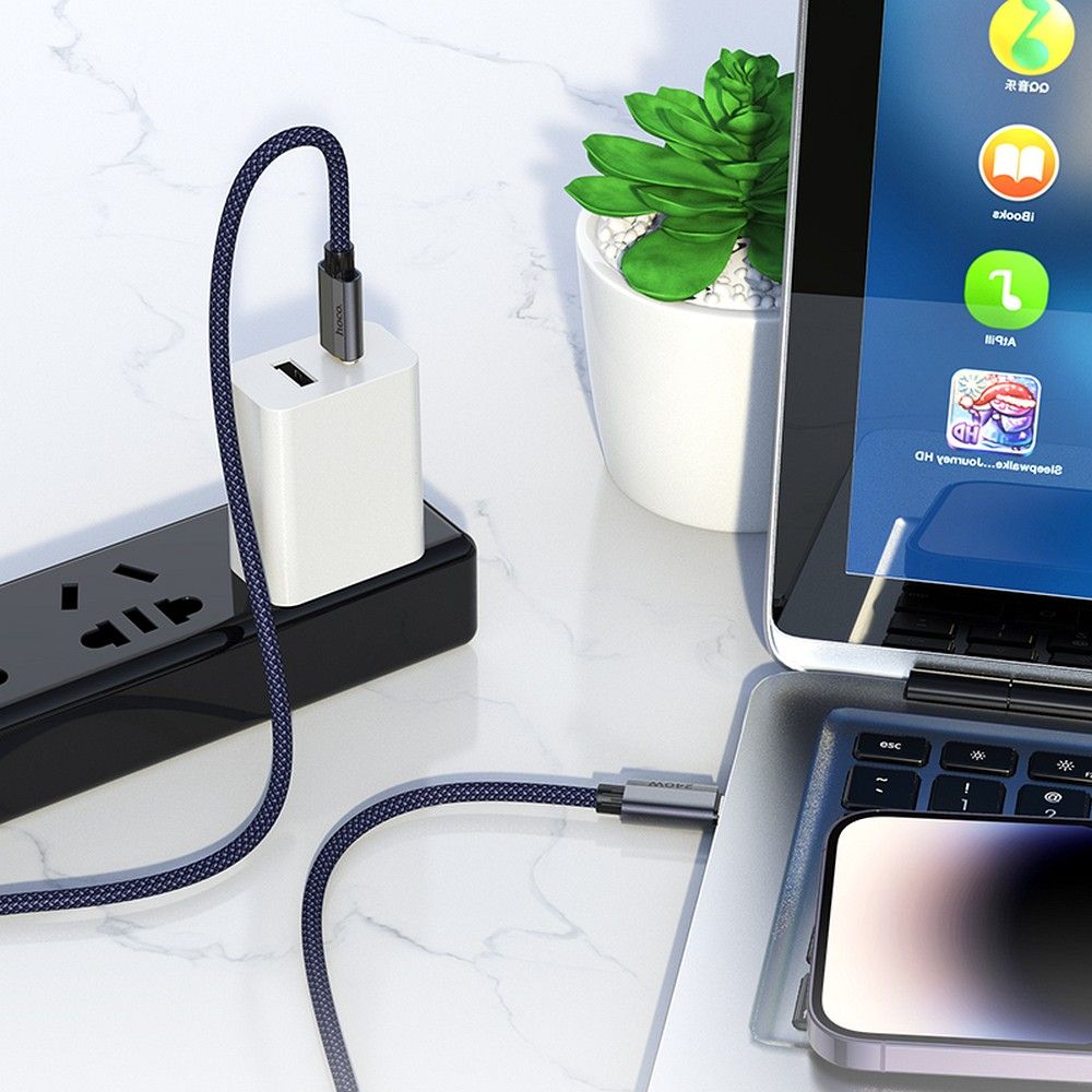 Καλώδιο δεδομένων και φόρτισης USB-C - USB-C HOCO U134, 240W, 1,8m, 1,8m, μπλε 