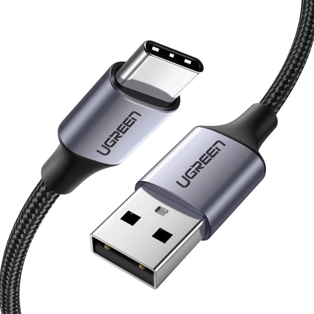 Καλώδιο δεδομένων και φόρτισης USB-A σε USB-C UGREEN US288, 18W, 0.25m, Μαύρο 