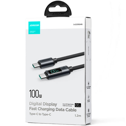 Καλώδιο Δεδομένων και Φόρτισης USB-C - USB-C Joyroom S-A16 Prism Display, 100W, 1.2m, Μαύρο