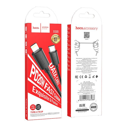 Καλώδιο Δεδομένων και Φόρτισης USB-C - Lightning HOCO X88, 20W, 1m, Μαύρο