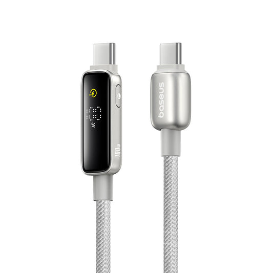 Καλώδιο Δεδομένων και Φόρτισης USB-C - USB-C Baseus Vipow Display, 100W, 2m, Γκρι P10381802851-01