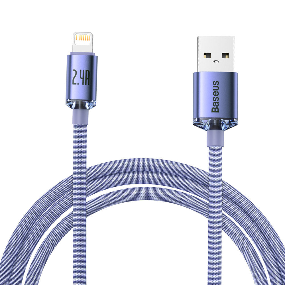 Καλώδιο Δεδομένων και Φόρτισης USB-A - Lightning Baseus Crystal Shine Series, 18W, 2m, Μωβ CAJY000105