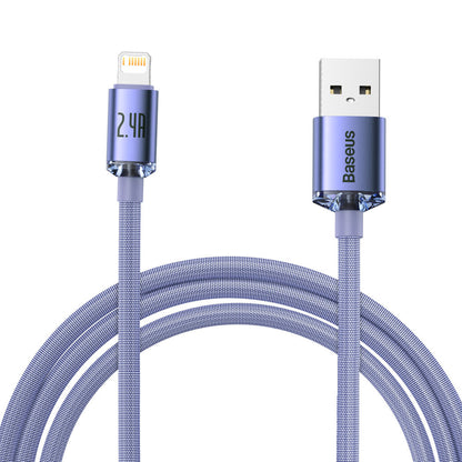 Καλώδιο Δεδομένων και Φόρτισης USB-A - Lightning Baseus Crystal Shine Series, 18W, 2m, Μωβ CAJY000105