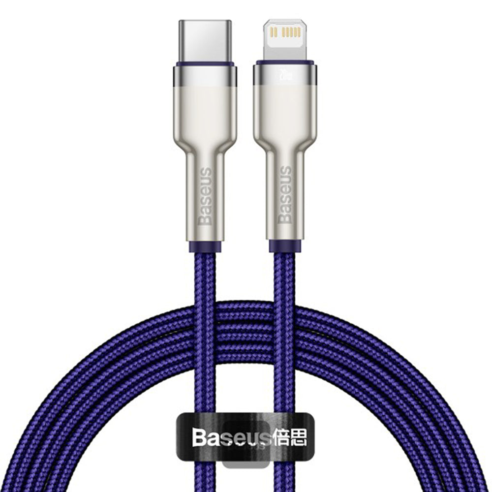 Καλώδιο Δεδομένων και Φόρτισης USB-C - Lightning Baseus Cafule Metal Series, 20W, 1m, Μωβ CATLJK-A05