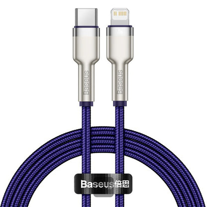 Καλώδιο Δεδομένων και Φόρτισης USB-C - Lightning Baseus Cafule Metal Series, 20W, 1m, Μωβ CATLJK-A05