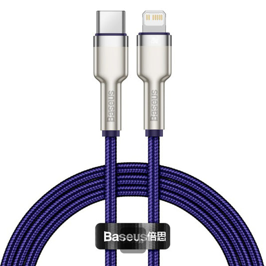Καλώδιο Δεδομένων και Φόρτισης USB-C - Lightning Baseus Cafule Metal Series, 20W, 1m, Μωβ CATLJK-A05