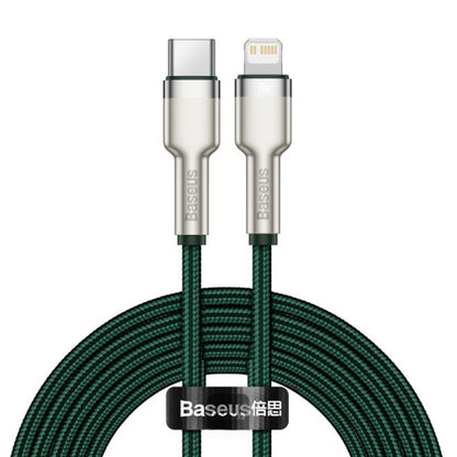 Καλώδιο Δεδομένων και Φόρτισης USB-C - Lightning Baseus Cafule Metal Series, 20W, 2m, Πράσινο CATLJK-B06