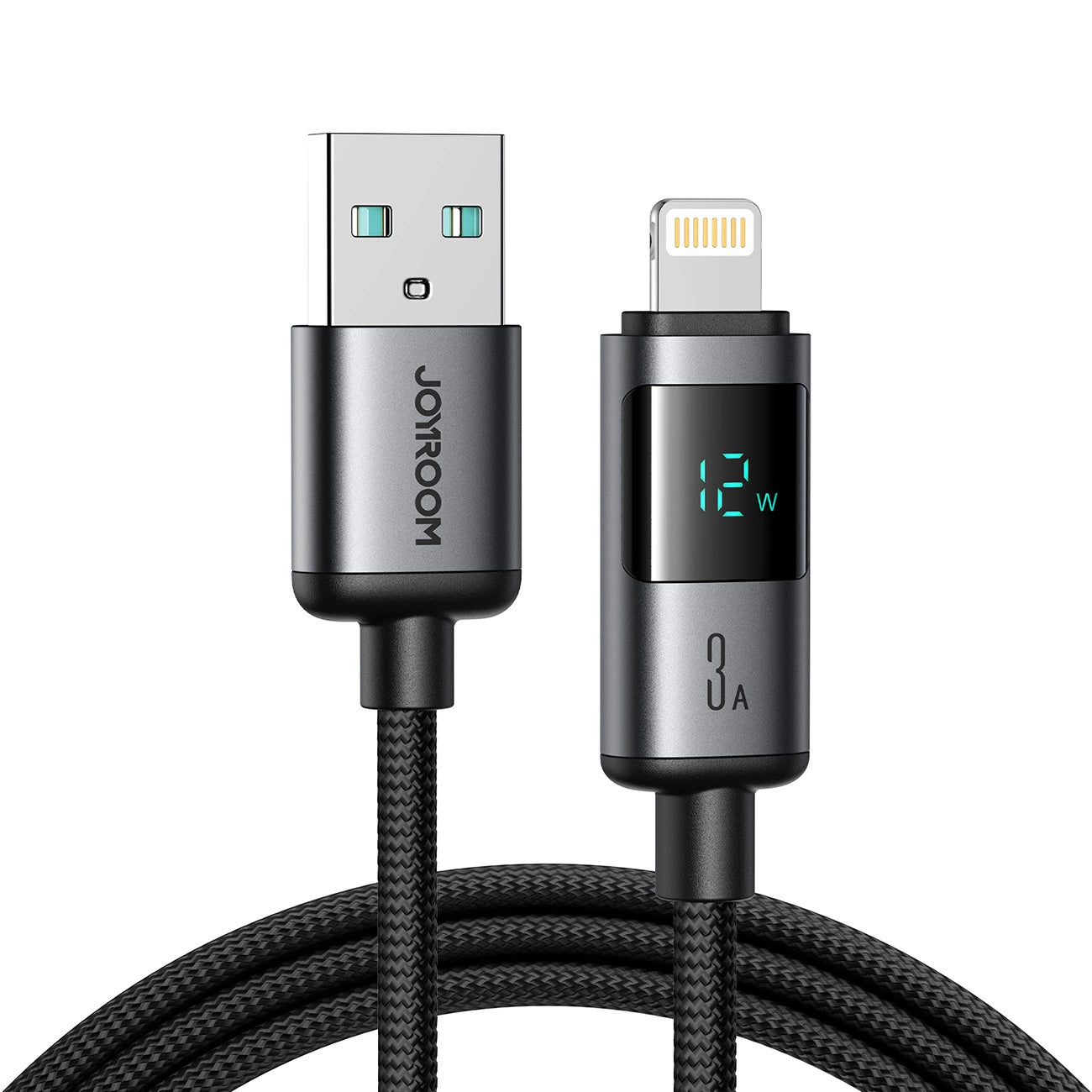 Καλώδιο Δεδομένων και Φόρτισης USB-A - Lightning Joyroom S-A16 Pro Prism Display, 12W, 1.2m, Μαύρο