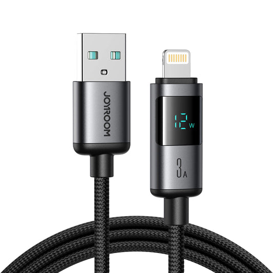 Καλώδιο Δεδομένων και Φόρτισης USB-A - Lightning Joyroom S-A16 Pro Prism Display, 12W, 1.2m, Μαύρο