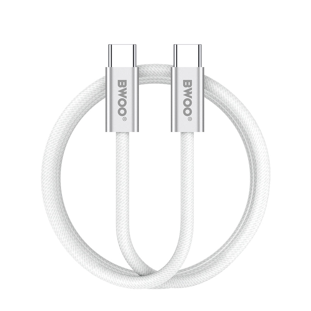 Καλώδιο Δεδομένων και Φόρτισης USB-C - USB-C BWOO BO-X317C, 240W, 1m, Λευκό