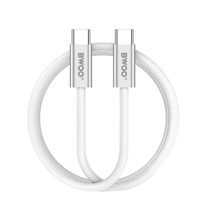 Καλώδιο Δεδομένων και Φόρτισης USB-C - USB-C BWOO BO-X317C, 240W, 1m, Λευκό