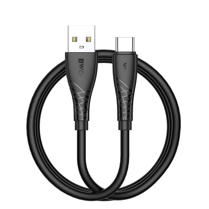 Καλώδιο Δεδομένων και Φόρτισης USB-A - USB-C BWOO BO-X318C, 27W, 1m, Μαύρο