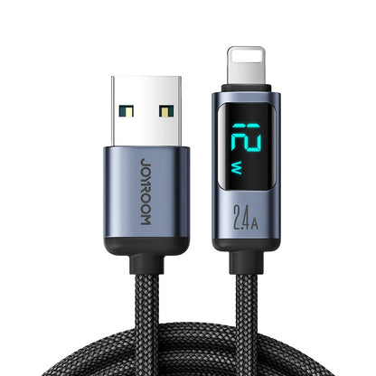 Καλώδιο Δεδομένων και Φόρτισης USB-A - Lightning Joyroom S-A16 Prism Display, 12W, 1.2m, Μαύρο