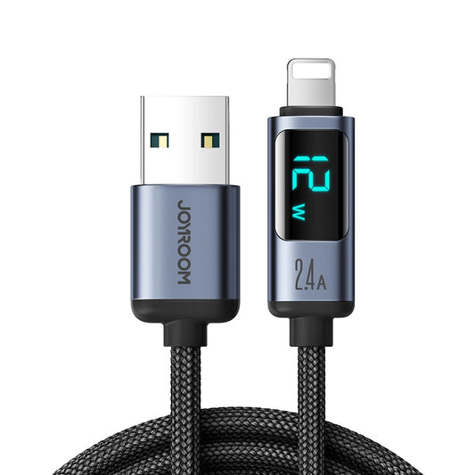 Καλώδιο Δεδομένων και Φόρτισης USB-A - Lightning Joyroom S-A16 Prism Display, 12W, 1.2m, Μαύρο