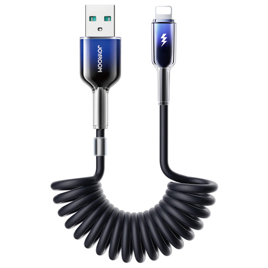 Καλώδιο Δεδομένων και Φόρτισης USB-A - Lightning Joyroom S-A43 Crystal, 18W, 1.5m, Μαύρο