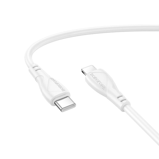 Καλώδιο Δεδομένων και Φόρτισης USB-C - Lightning Borofone BX121 Energy, 27W, 1m, Λευκό