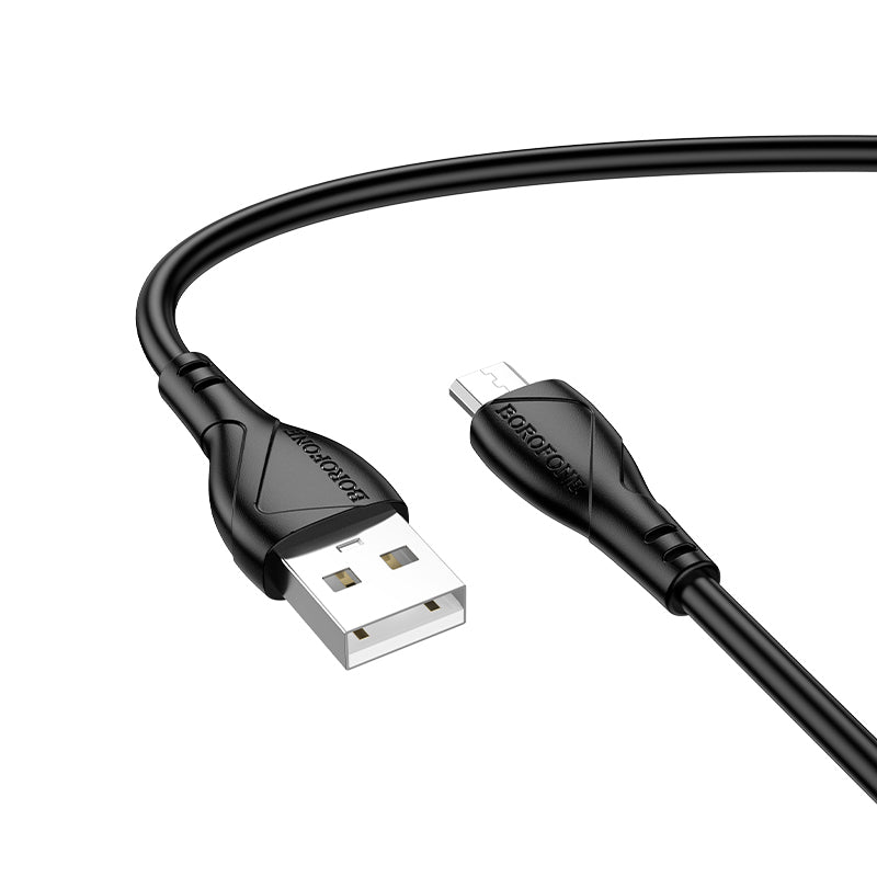 Καλώδιο Δεδομένων και Φόρτισης USB-A - microUSB Borofone BX121 Energy, 18W, 1m, Μαύρο