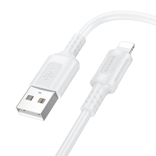 Καλώδιο Δεδομένων και Φόρτισης USB-A - Lightning Borofone BX111 Feliz, 18W, 1m, Λευκό