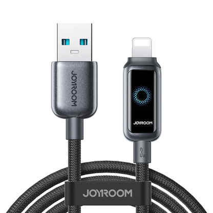 Καλώδιο Δεδομένων και Φόρτισης USB-A - Lightning Joyroom S-A55 StarFlight Display, 18W, 1.2m, Μαύρο