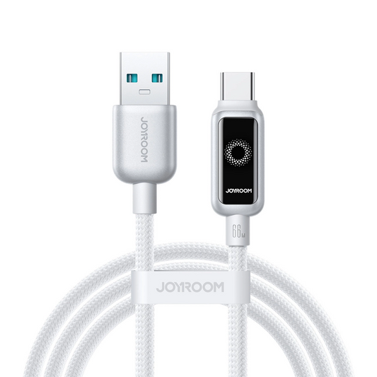 Καλώδιο Δεδομένων και Φόρτισης USB-A - USB-C Joyroom S-A55 StarFlight Display, 66W, 1.2m, Λευκό