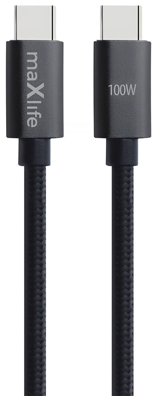Καλώδιο Δεδομένων και Φόρτισης USB-C - USB-C MaXlife MXUC-12, 100W, 1m, Μαύρο