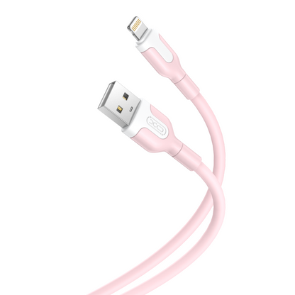 Καλώδιο Δεδομένων και Φόρτισης USB-A - Lightning XO Design NB212, 18W, 1m, Ροζ