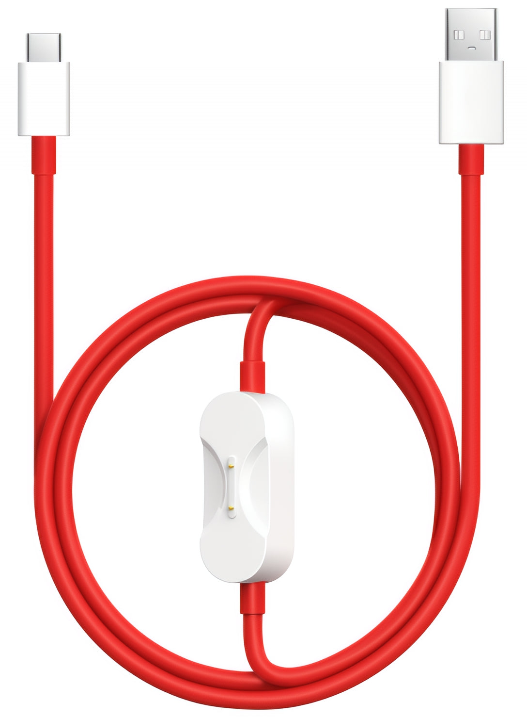 Καλώδιο Δεδομένων και Φόρτισης USB-A - USB-C / Pogo Pin OnePlus DL162, 80W, 1.2m, Κόκκινο 5461100665