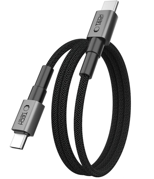 Καλώδιο Δεδομένων και Φόρτισης USB-C - USB-C Tech-Protect Ultraboost DNA MagTwist, 100W, 1m, Γκρι