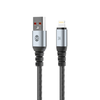 Καλώδιο Δεδομένων και Φόρτισης USB-A - Lightning Forever Braix, 18W, 1m, Μαύρο