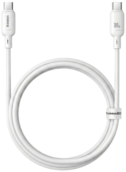 Καλώδιο Δεδομένων και Φόρτισης USB-C - USB-C Baseus Silky, 100W, 1m, Λευκό P10377704213-00
