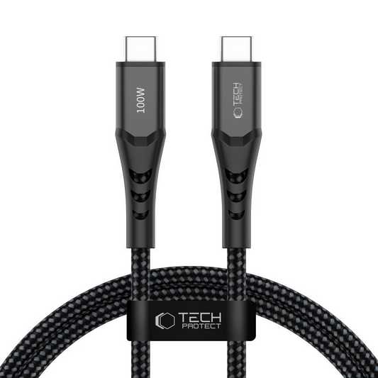 Καλώδιο Δεδομένων και Φόρτισης USB-C - USB-C Tech-Protect UB11T Ultraboost, 100W, 1m, Μαύρο