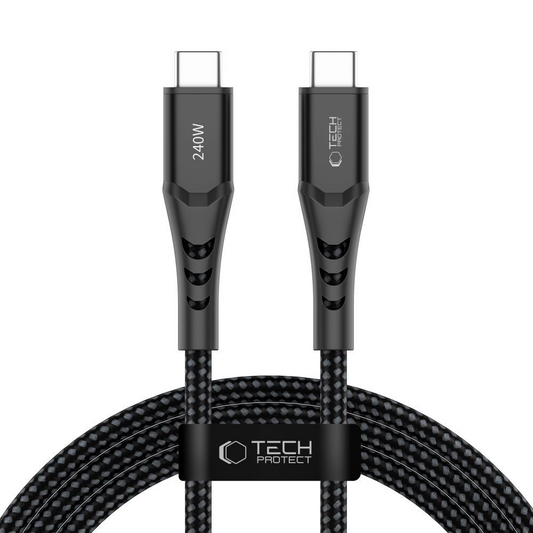 Καλώδιο Δεδομένων και Φόρτισης USB-C - USB-C Tech-Protect UB11T Ultraboost, 240W, 2μ, Μαύρο