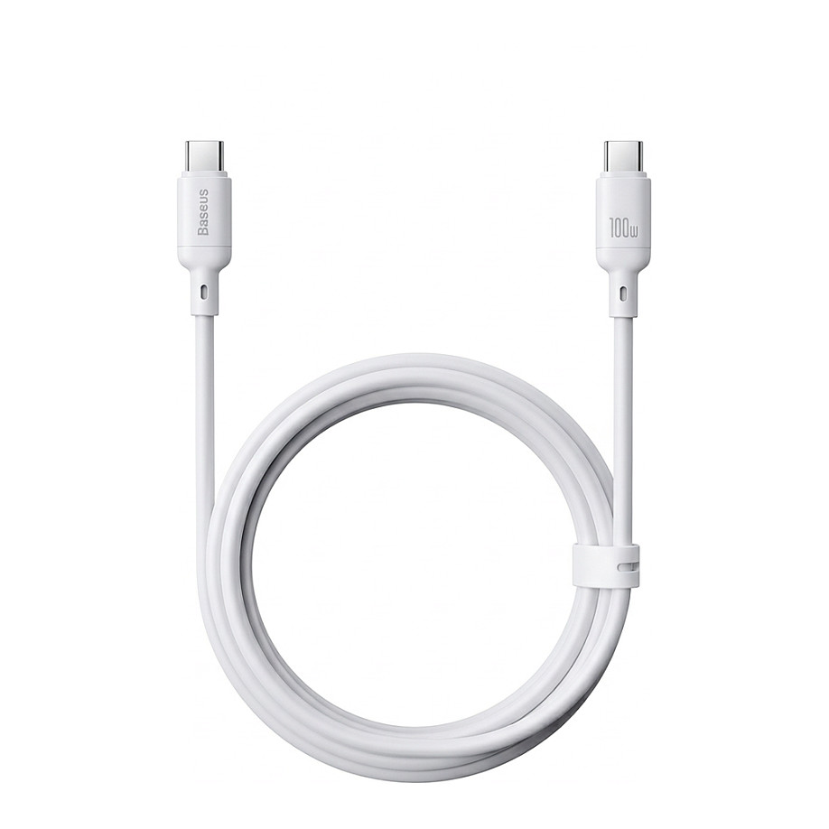 Καλώδιο Δεδομένων και Φόρτισης USB-C - USB-C Baseus Silky, 100W, 2m, Λευκό