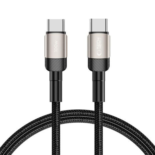 Καλώδιο Δεδομένων και Φόρτισης USB-C - USB-C Tech-Protect Ultraboost EVO, 100W, 1μ, Ασημί