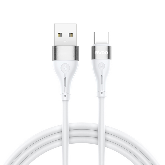 Καλώδιο Δεδομένων και Φόρτισης USB-A - USB-C BWOO X280C, 15W, 1μ, Λευκό
