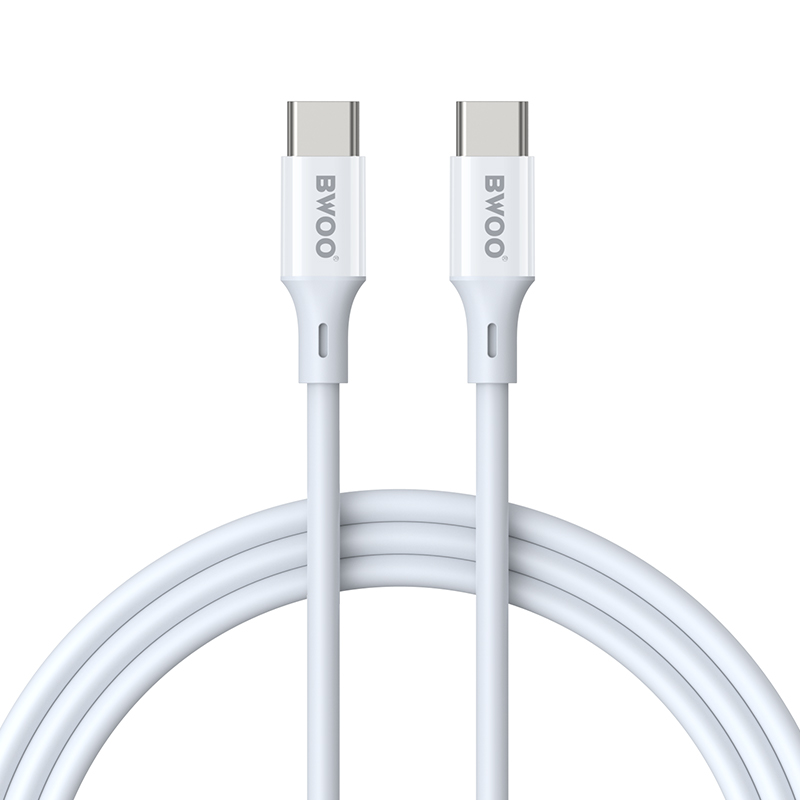 Καλώδιο Δεδομένων και Φόρτισης USB-C - USB-C BWOO BO-X283CC-2M, 60W, 2μ, Λευκό