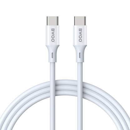 Καλώδιο Δεδομένων και Φόρτισης USB-C - USB-C BWOO BO-X283CC-2M, 60W, 2μ, Λευκό
