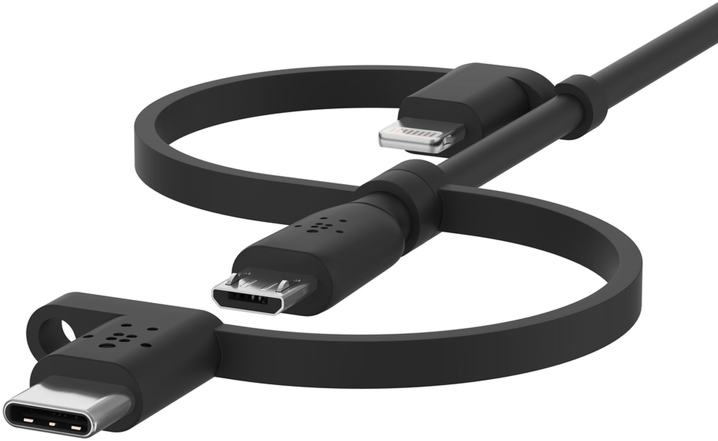 Καλώδιο Δεδομένων και Φόρτισης USB-A - Lightning / microUSB / USB-C Belkin BoostCharge, 1μ, Μαύρο CAC001bt1MBK