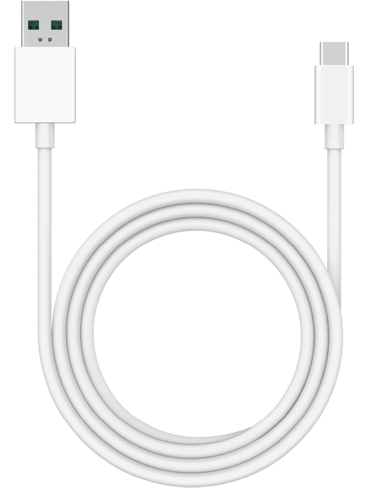 Καλώδιο Δεδομένων και Φόρτισης USB-A - USB-C Oppo DL129, 1μ, Λευκό 611602000006