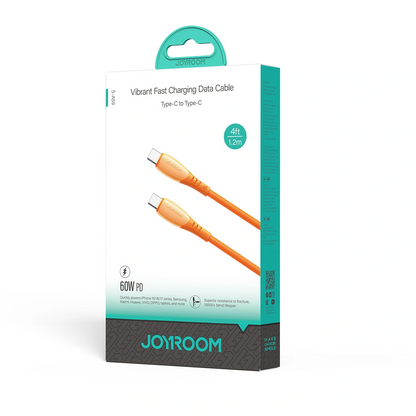 Καλώδιο Δεδομένων και Φόρτισης USB-C - USB-C Joyroom S-A59 Vibrant, 60W, 1.2m, Πορτοκαλί