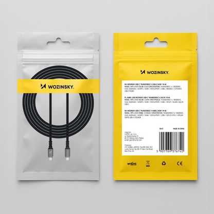 Καλώδιο Δεδομένων και Φόρτισης USB-C - USB-C WZK WPS-UY42S, 240W, 2m, Μαύρο