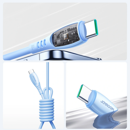 Καλώδιο Δεδομένων και Φόρτισης USB-C - USB-C Joyroom S-A59 Vibrant, 60W, 1.2m, Μπλε