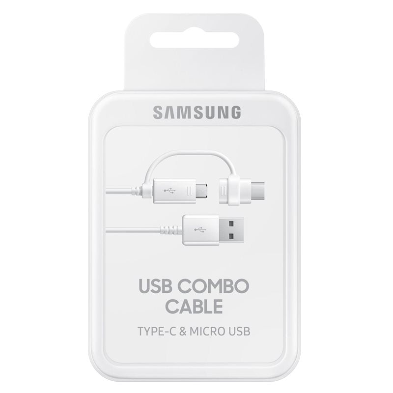 Καλώδιο δεδομένων και φόρτισης USB-A - USB-C / microUSB Samsung Combo 2in1, 18W, 1.5m, Λευκό EP-DG930DWEGWWWW