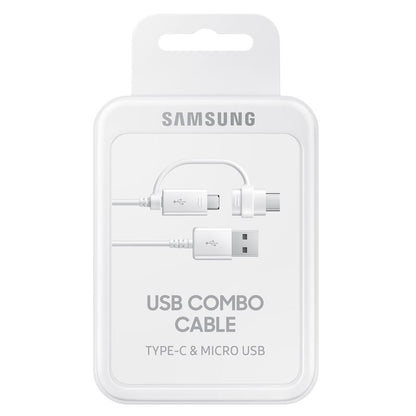 Καλώδιο δεδομένων και φόρτισης USB-A - USB-C / microUSB Samsung Combo 2in1, 18W, 1.5m, Λευκό EP-DG930DWEGWWWW