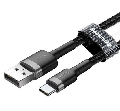 Καλώδιο δεδομένων και φόρτισης USB-A - USB-C Baseus Cafule, 18W, 2m, γκρι CATKLF-CG1